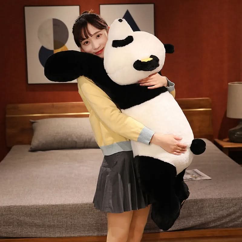 Giant Panda Plush Cushion in Large Format | Soft Filled Interior | Comfortable Support for Beds, Sofas, and Floors