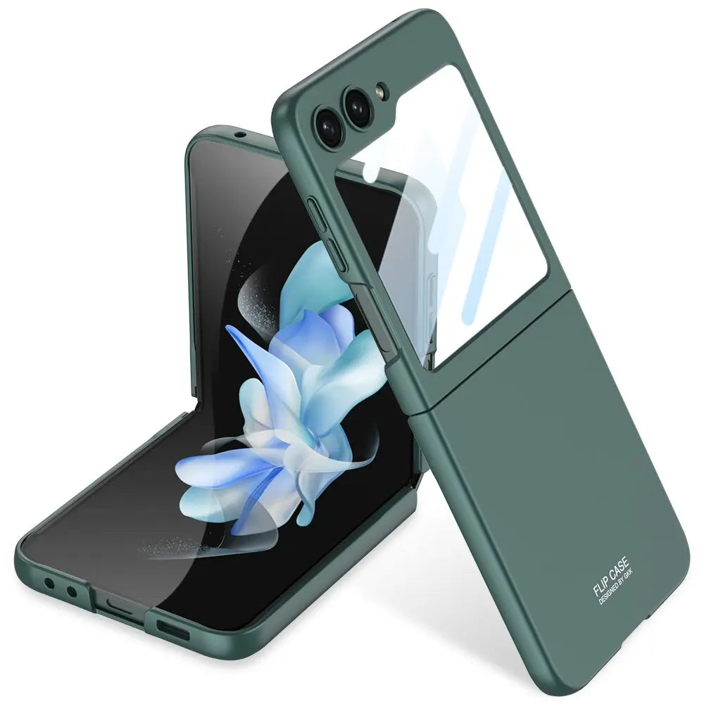 Ultra Thin Matte Phone Case for Galaxy Z Flip 5 | Fingerprint Resistant Shell with Built In Cover Screen Film