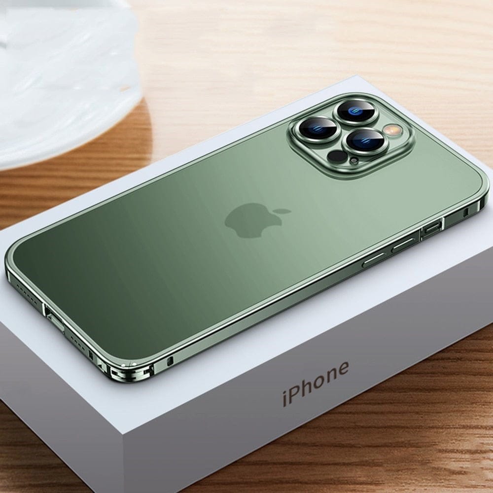 Aluminum Phone Case with a CNC Milled Metal Frame | Slim Protective Shell for iPhone 11 through 15 Pro Max