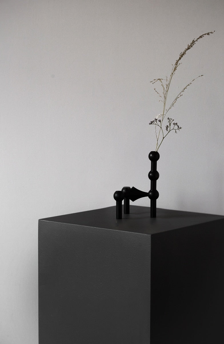 Stainless Steel Candle Holder in a Molecular Shape | Stacks Into a Centerpiece for Table Decor | One Piece or a Set of Three
