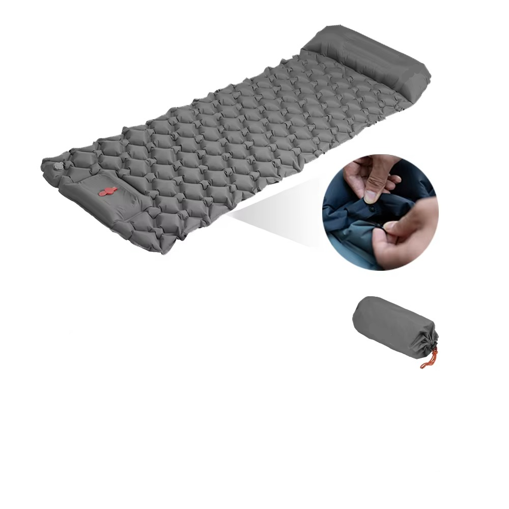 Inflatable Camping Sleeping Pad with Built-In Pillow | Packs Down Small | Comfortable Rest for Camping and Travel