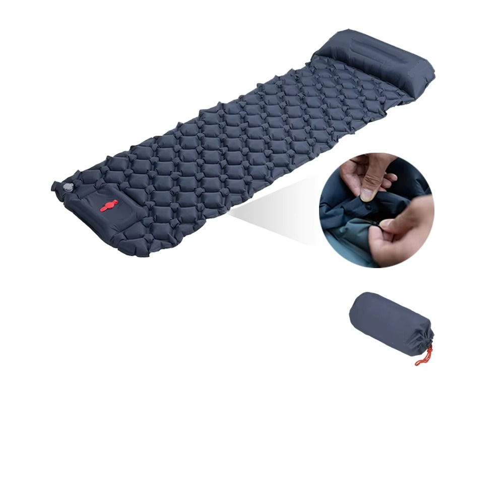 Inflatable Camping Sleeping Pad with Built-In Pillow | Packs Down Small | Comfortable Rest for Camping and Travel