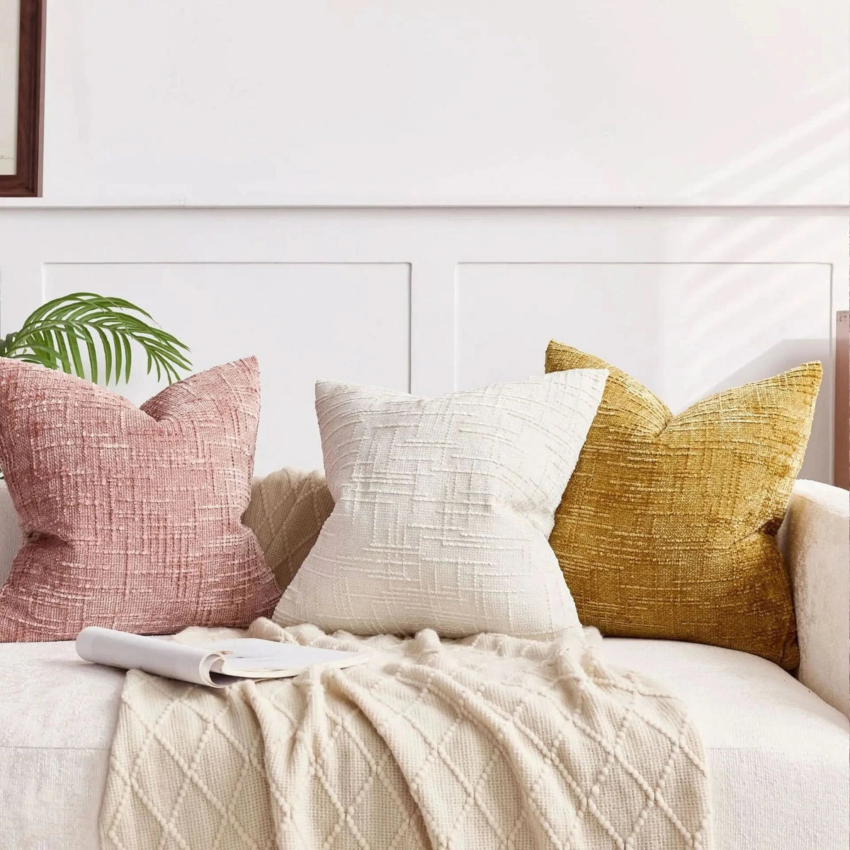 Chenille Pillow Cover in Solid Color | Soft Textured Cushion Cover | Refreshes Living Rooms and Bedrooms