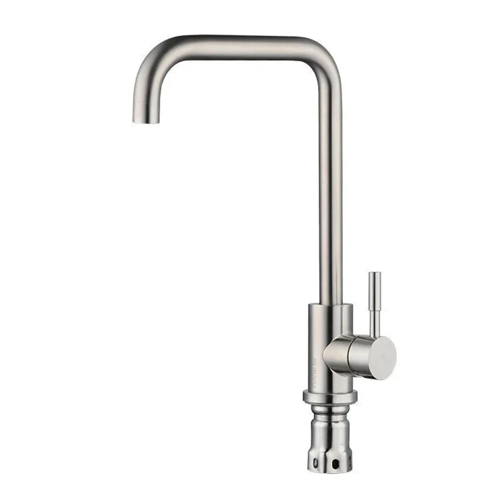 Stainless Steel Mixer Tap with 360 Degree Swivel Spout | Single Lever Control | Kitchen Sink Accessories That Wipe Clean