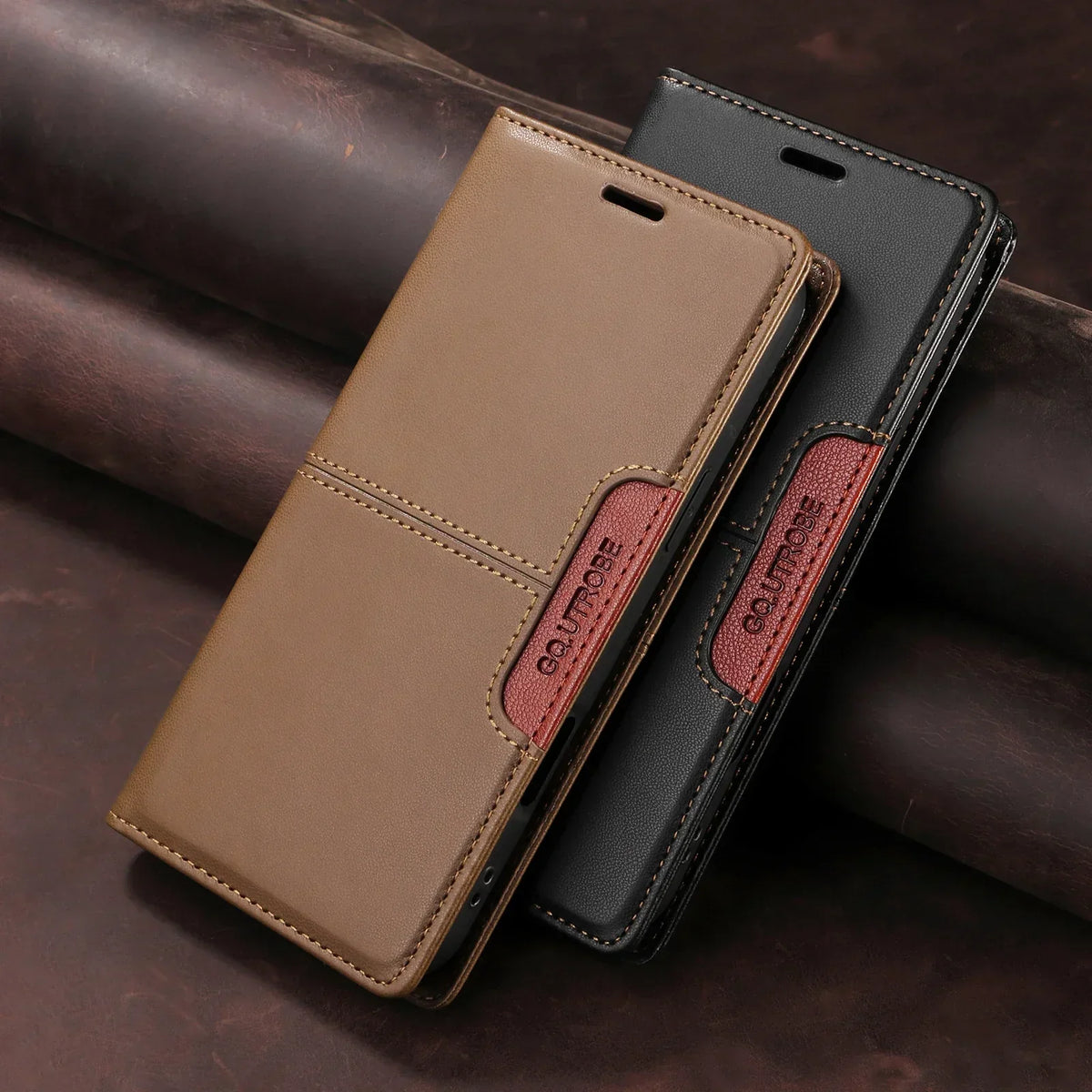 RFID Blocking Wallet Phone Case for iPhone 16 and 15 Series | Magnetic Flap with Card and Cash Slots | Built In Stand