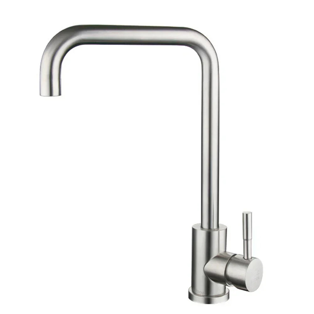 Stainless Steel Mixer Tap with 360 Degree Swivel Spout | Single Lever Control | Kitchen Sink Accessories That Wipe Clean
