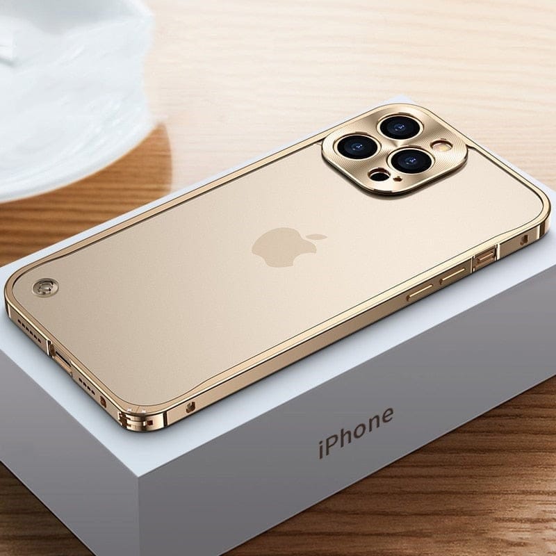 Aluminum Phone Case with a CNC Milled Metal Frame | Slim Protective Shell for iPhone 11 through 15 Pro Max
