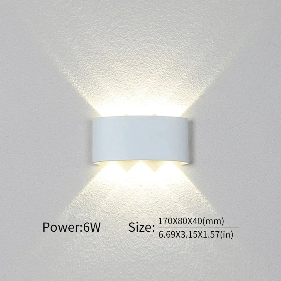 Minimalist LED Wall Sconce for Indoor and Outdoor Use | Up-and-Down Beam Light Fixture in Three Tones