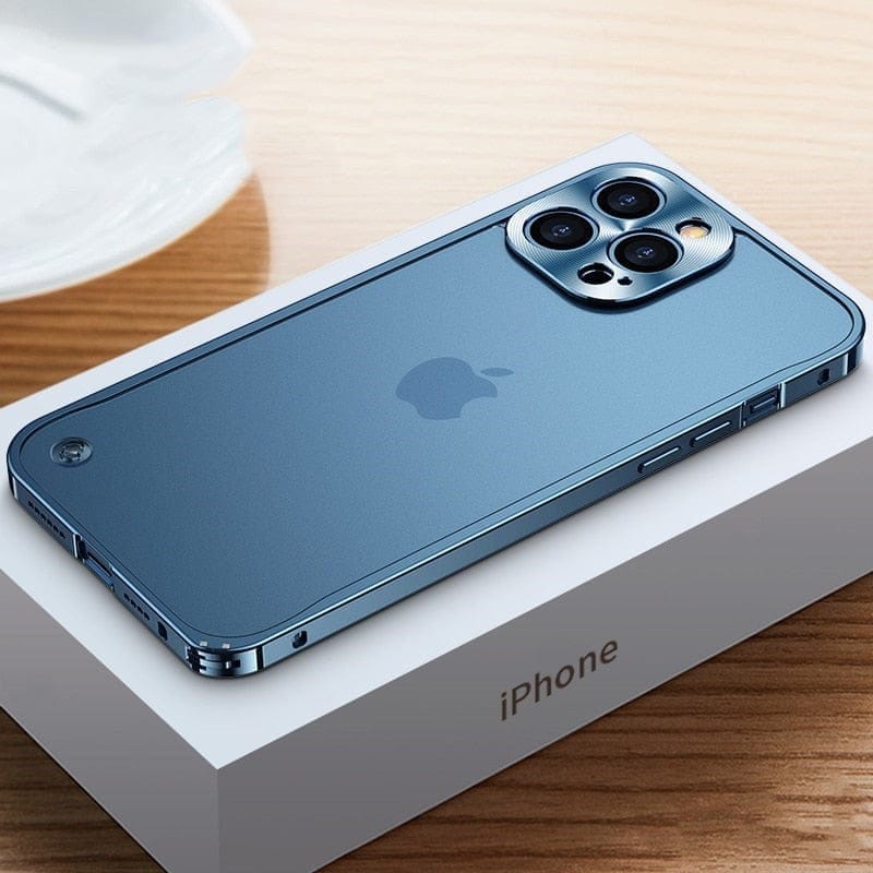Aluminum Phone Case with a CNC Milled Metal Frame | Slim Protective Shell for iPhone 11 through 15 Pro Max