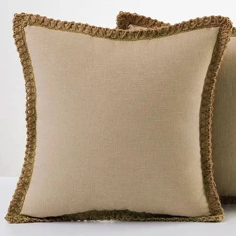 French-Style Pillow Cover in Polyester | Elegant Decorative Design | Refreshes Sofas, Chairs, and Beds