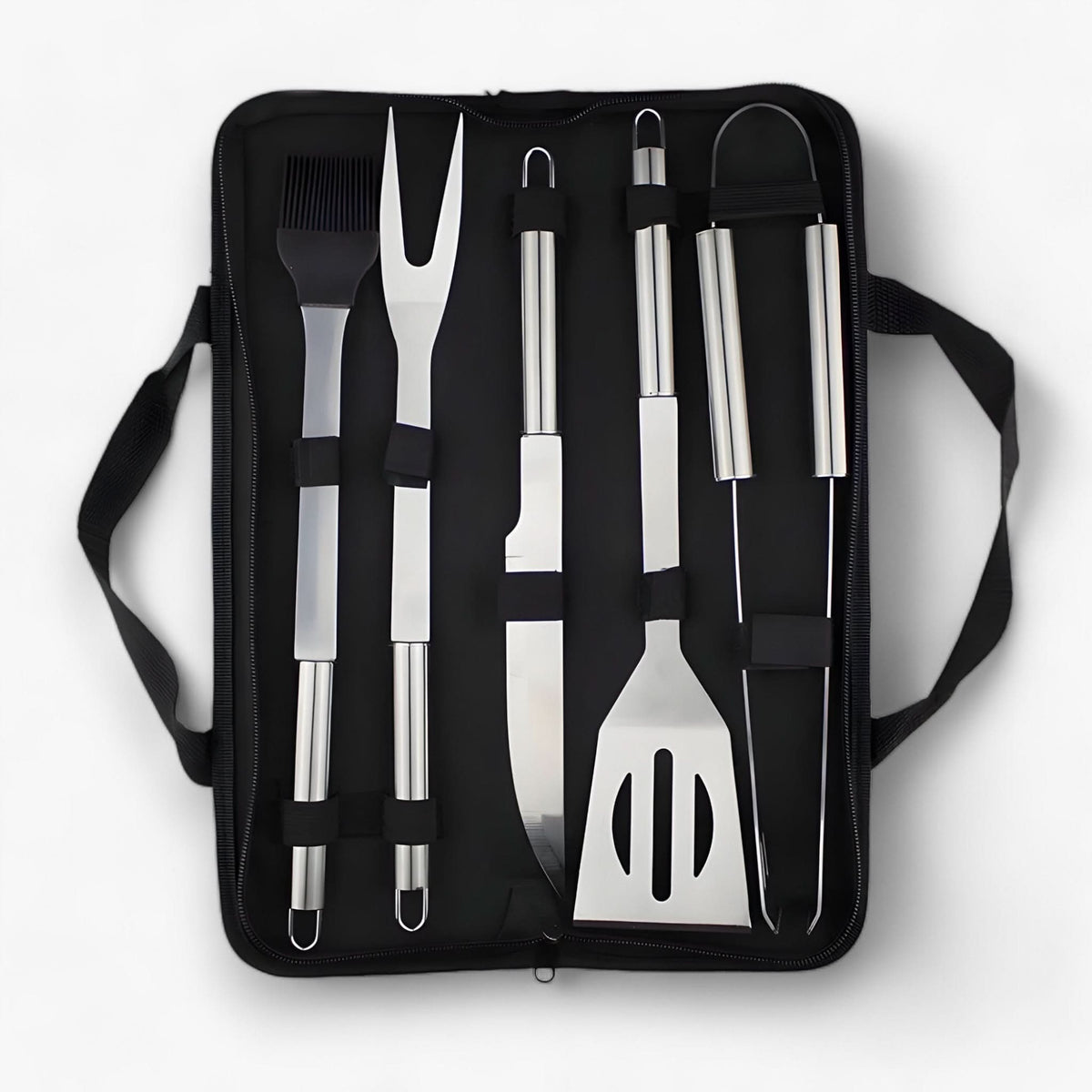 Stainless Steel BBQ Tool Set with Carry Case | Multiple Grilling Utensils Included | Durable Design for Repeated Use