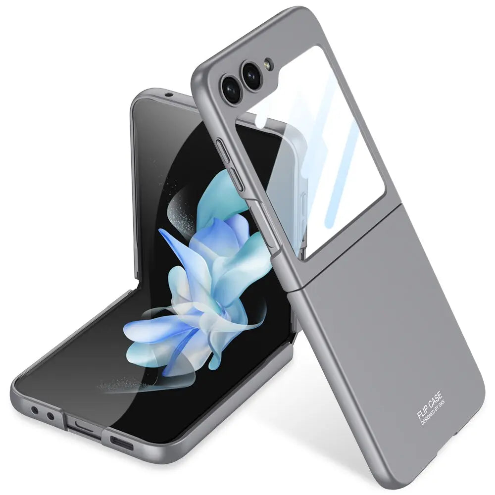 Ultra Thin Matte Phone Case for Galaxy Z Flip 5 | Fingerprint Resistant Shell with Built In Cover Screen Film