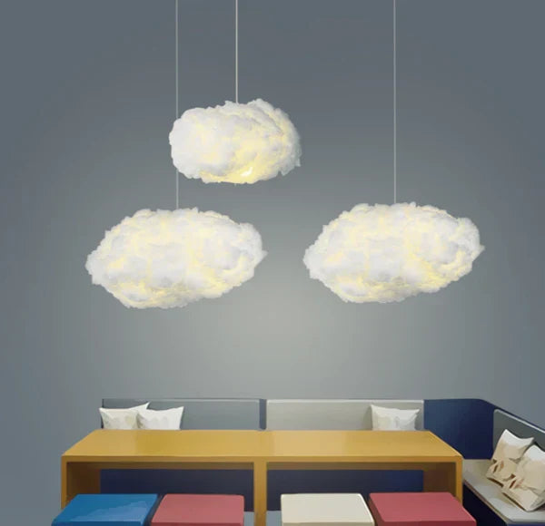 Hanging Cotton Cloud Lamp, 40 cm | Soft Warm Night Light for the Bedroom or a Reading Corner | White