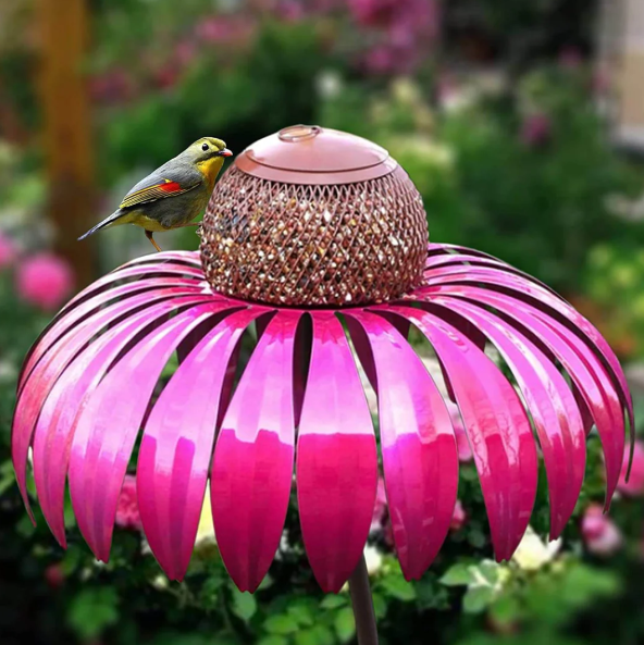 Floral Bird Feeding Station | Decorative and Functional Design | Attracts Birds to Gardens and Patios