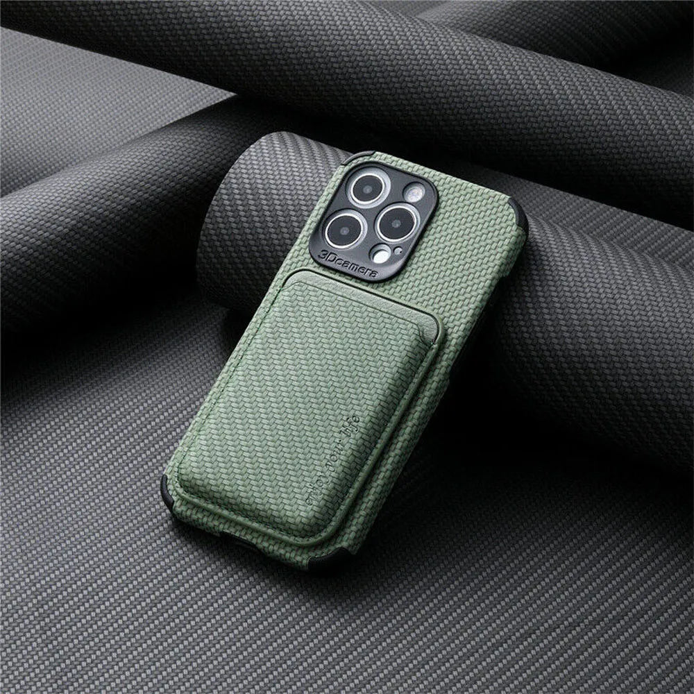 Wallet Phone Case for iPhone 11 through 15 Pro Max with a Magnetic Card Holder | Raised Edges and Wireless Charging | Five Colors