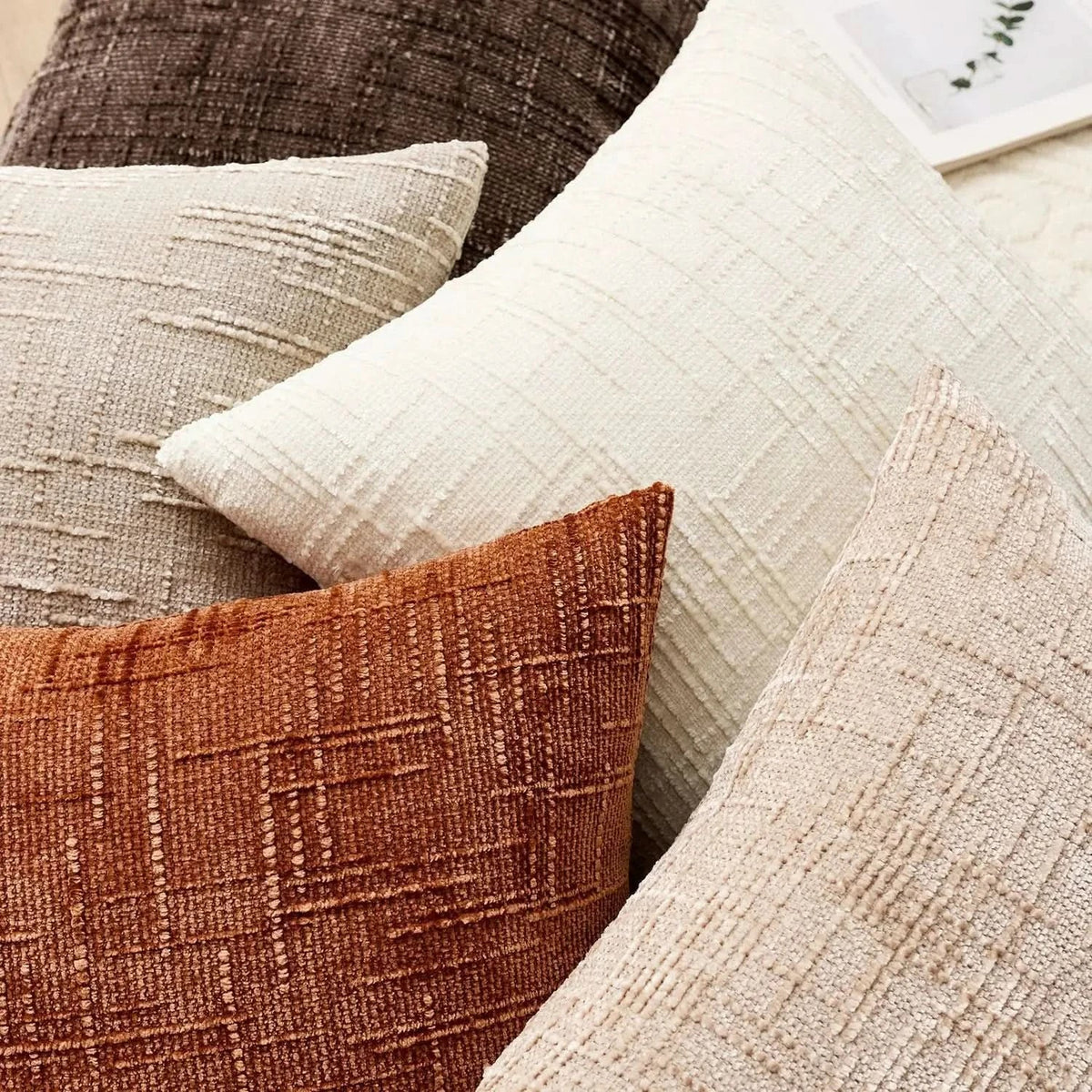 Chenille Pillow Cover in Solid Color | Soft Textured Cushion Cover | Refreshes Living Rooms and Bedrooms