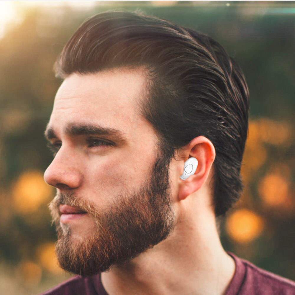 Single Ear Bluetooth Earbuds, Mini and Invisible | Wireless Headset with Condenser Mic | USB Rechargeable 50 mAh