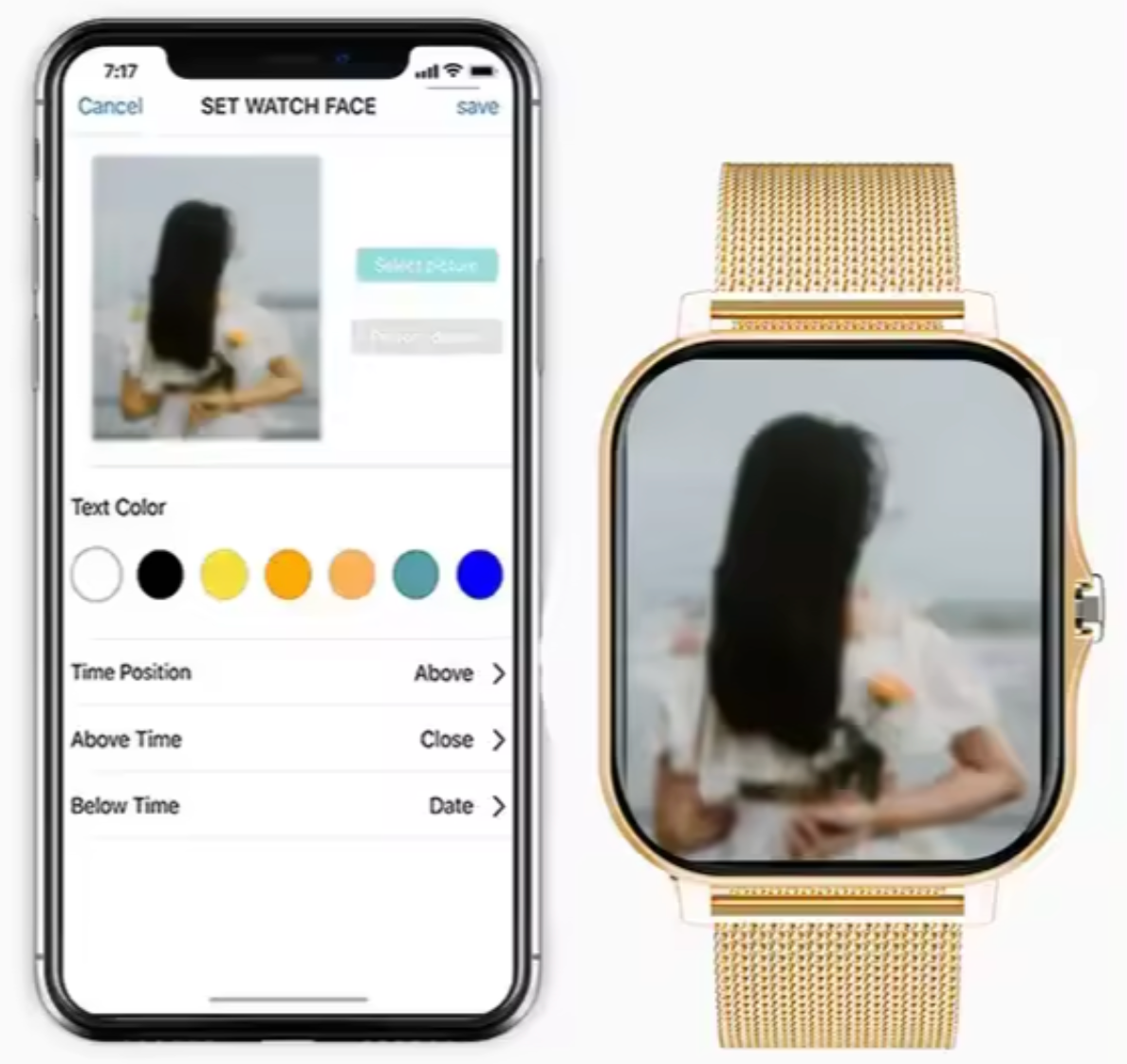 Smart Watch with Fitness Tracker and Touchscreen | Calls and Messages on the Wrist, Mesh Strap | 4 Colors