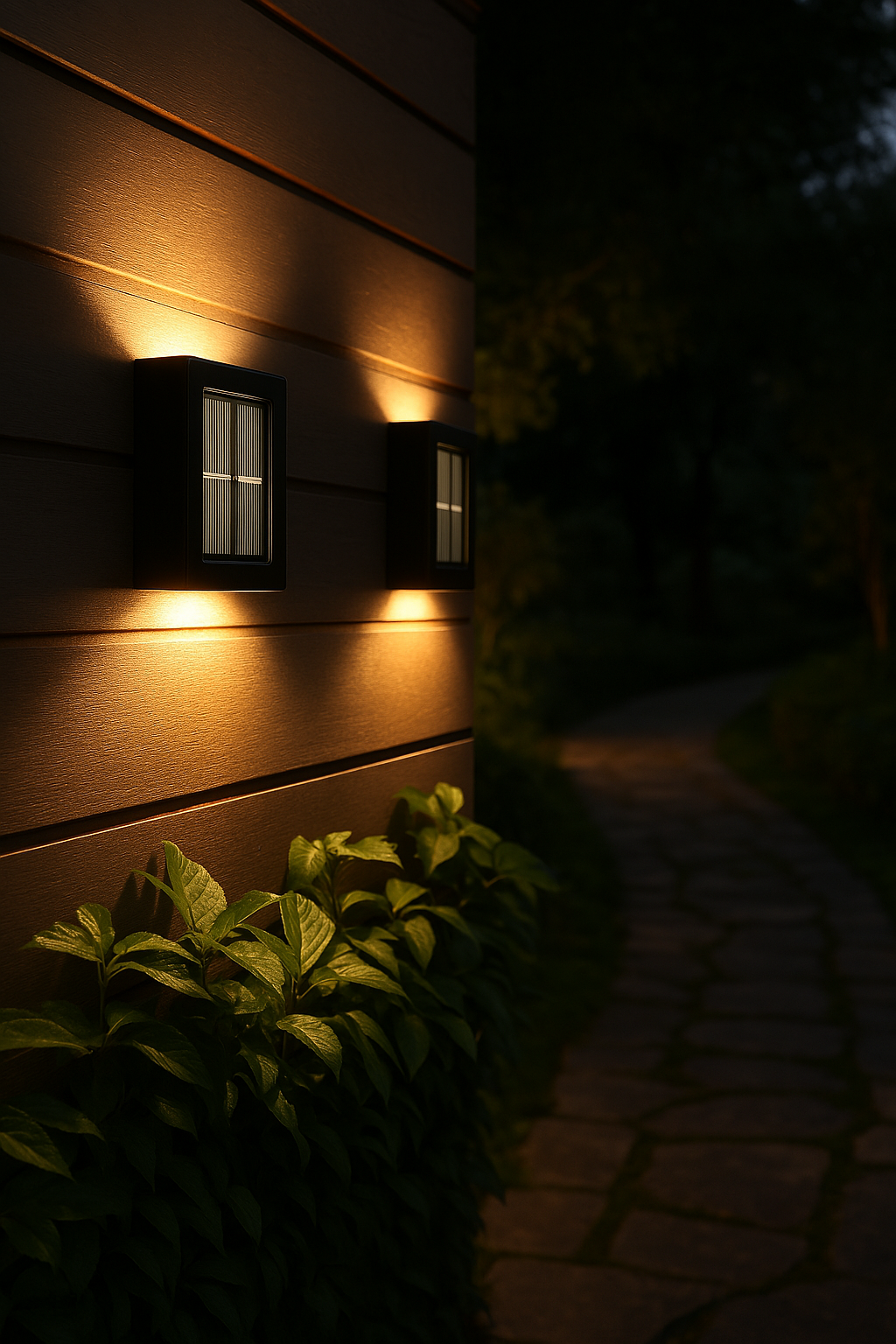 Solar LED Wall Lamp | Cordless with Automatic Dusk-to-Dawn Lighting | For Exterior Walls, Fences, and Entrances