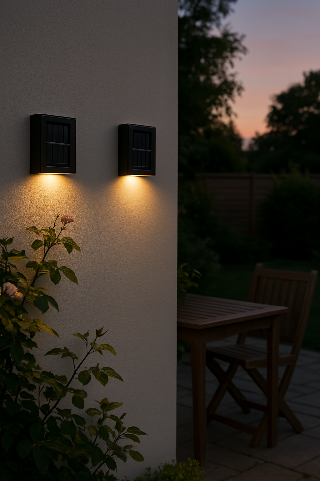 Solar LED Wall Lamp | Cordless with Automatic Dusk-to-Dawn Lighting | For Exterior Walls, Fences, and Entrances