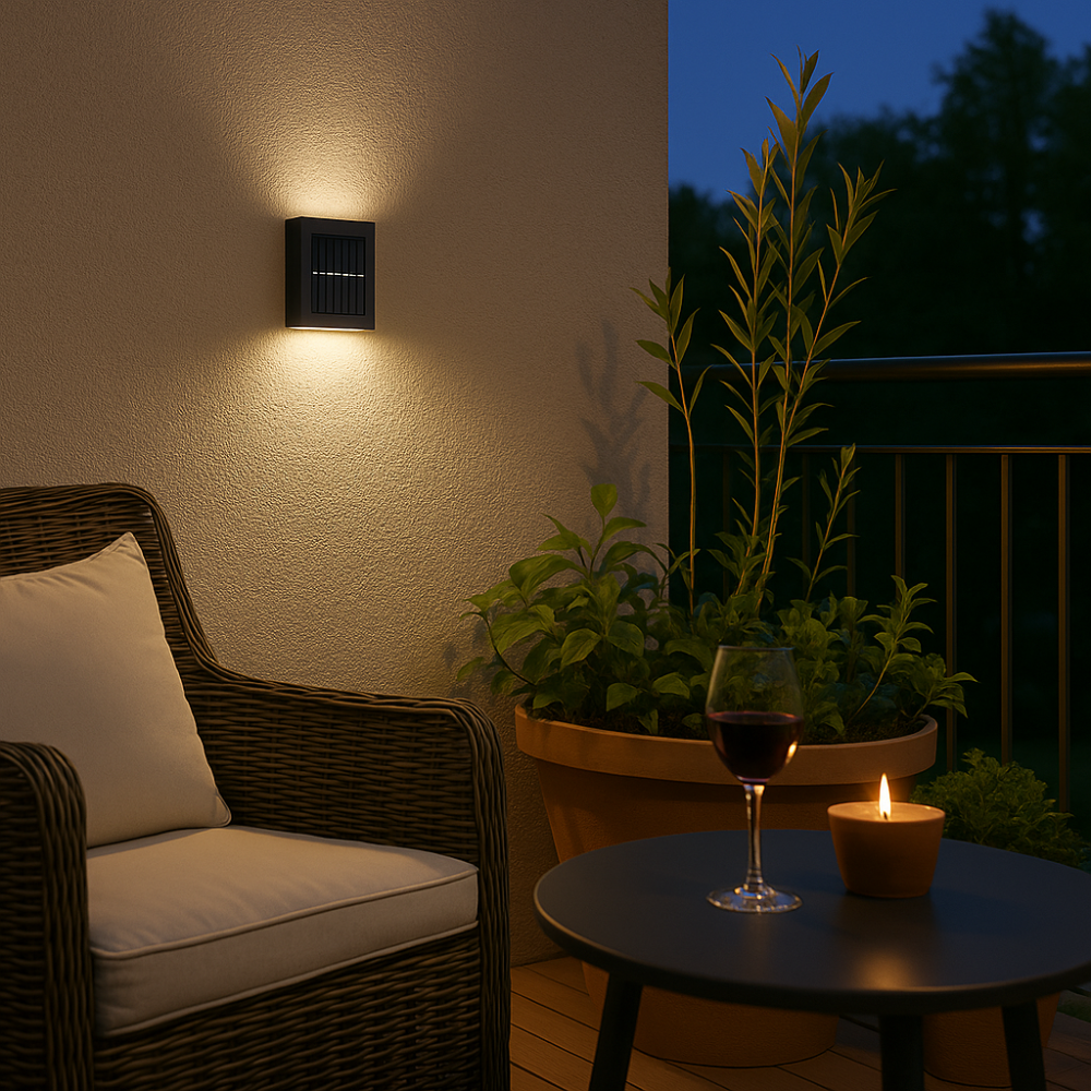Solar LED Wall Lamp | Cordless with Automatic Dusk-to-Dawn Lighting | For Exterior Walls, Fences, and Entrances