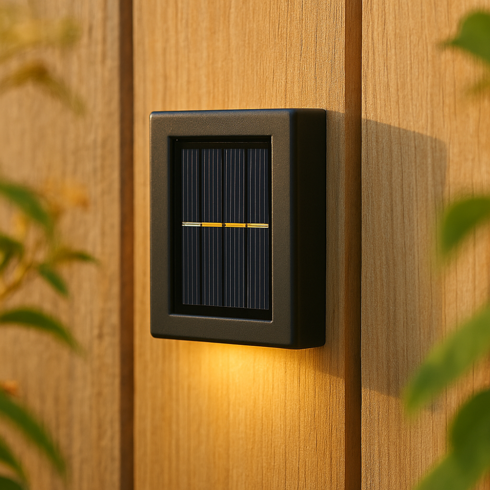 Solar LED Wall Lamp | Cordless with Automatic Dusk-to-Dawn Lighting | For Exterior Walls, Fences, and Entrances