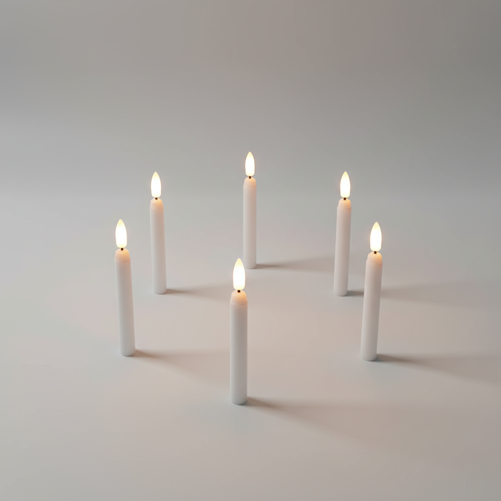 Cordless LED Candle Sticks with Dimmer Remote | Flameless Tapers with Warm Light and Timer | Set of 6 or 10