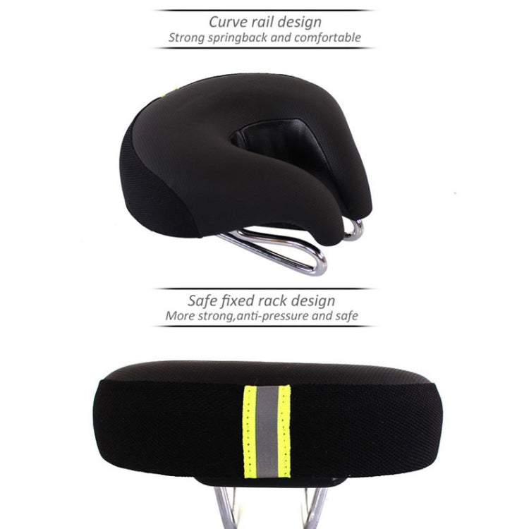 Noseless Bicycle Saddle with Thick Soft Padding | Sprung Steel Rails Absorb Vertical Shock | Black Bike Accessories