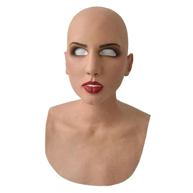 Realistic bearded natural latex full-face Halloween mask, style 10