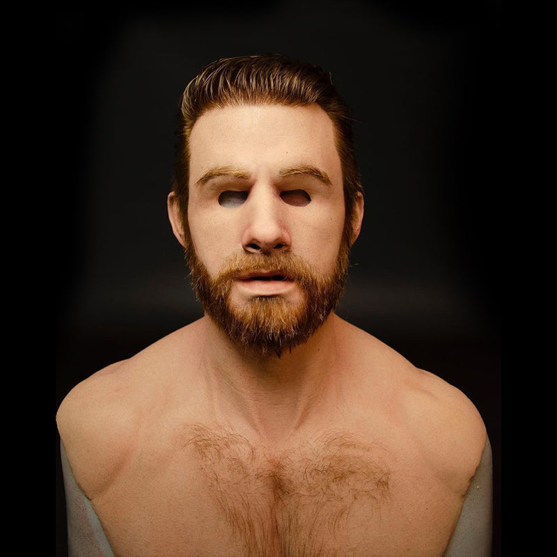 Realistic bearded natural latex full-face Halloween mask, style 11