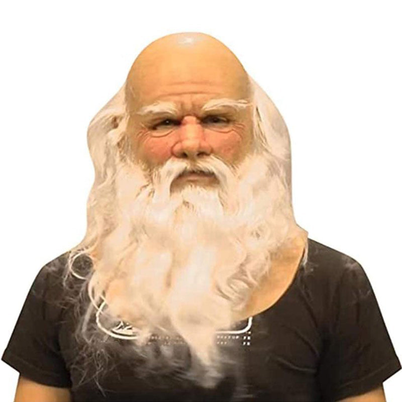Realistic bearded natural latex full-face Halloween mask, style 25