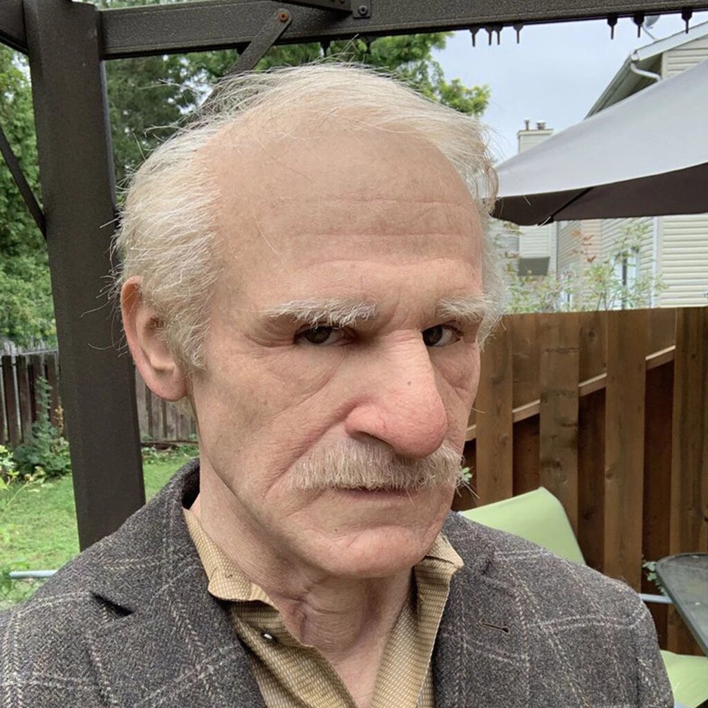 Realistic old man latex Halloween mask in the first face style