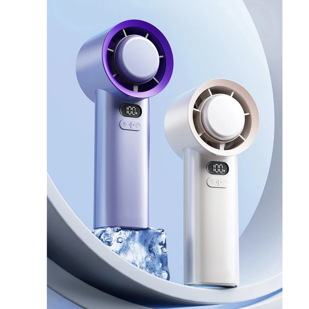 Portable Rechargeable Handheld Fan | 3 Speed Settings | Compact Design for Travel, Commuting, and Outdoor Use
