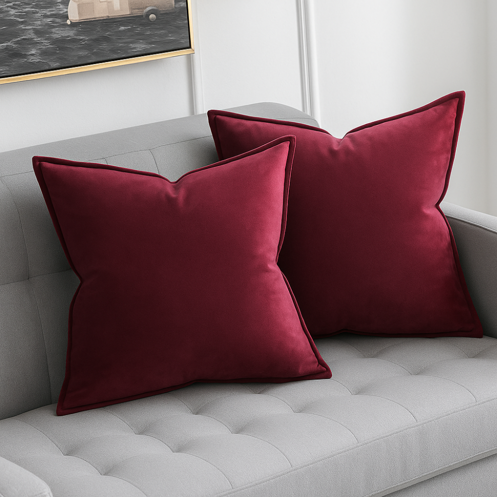 Velvet Cushion Cover | Soft Luxurious Texture | Refreshes Sofas, Chairs, and Beds in Minutes