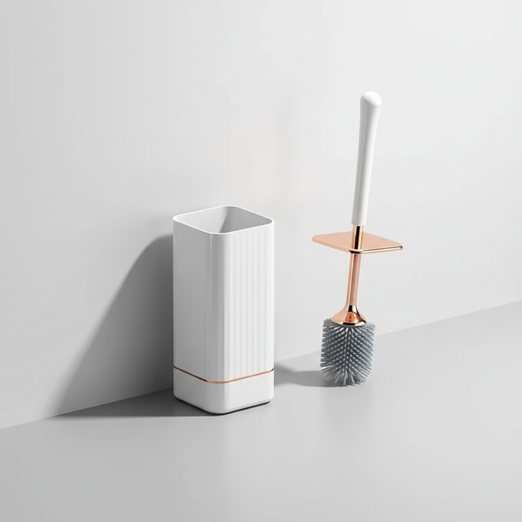 Wall-Mounted Toilet Brush with Silicone Bristles and Drip Holder | Fast-Drying Compact Design | 2 Colors
