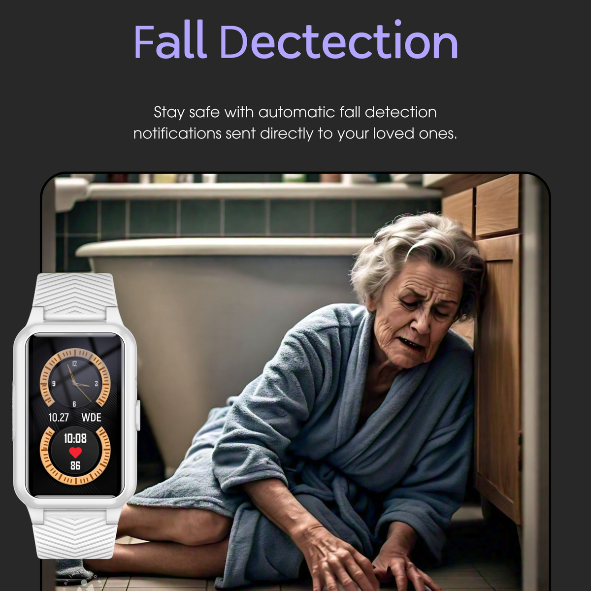 4G Smart Watch for Seniors with Fall Detection and an SOS Button | GPS, Wi-Fi and LBS Location, Safe Zone Alerts | Four Colors