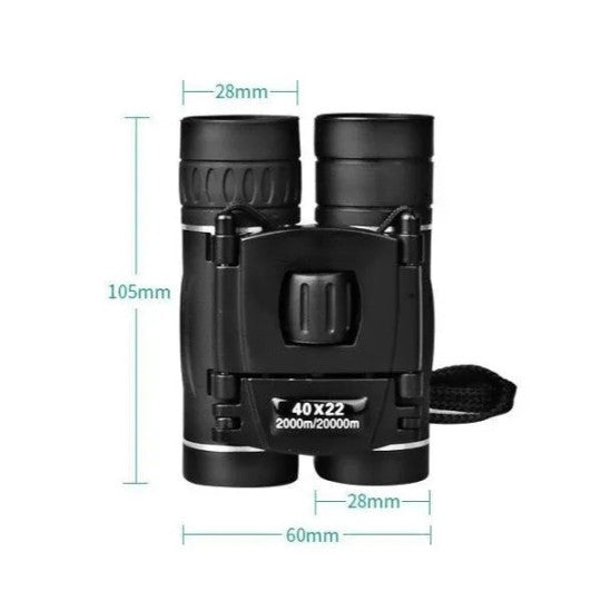 HD 40x22 Compact Binoculars with Wide Field of View | Long-Range Zoom for Hiking, Camping and Hunting