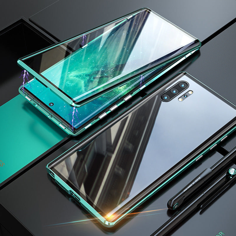 Magnetic Phone Case for Samsung Galaxy and Note Models | Double-Sided Tempered Glass with Metal Bumper Frame