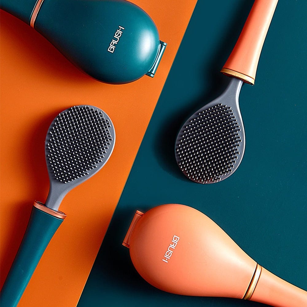 Silicone Toilet Brush with a Flat Head and Wall Holder | Dries Fast, Holds Less Grime Than Synthetic Fiber | Three Colors