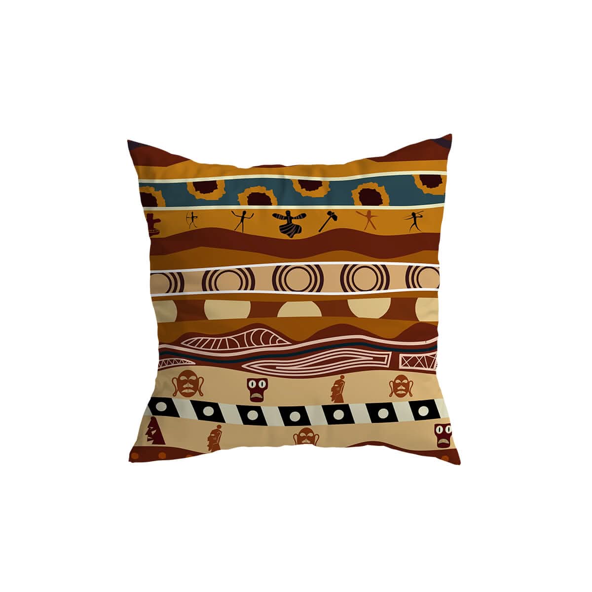 African-Inspired Pattern Pillow Cover | Bold Decorative Design | Adds Color to Sofas, Chairs, and Beds
