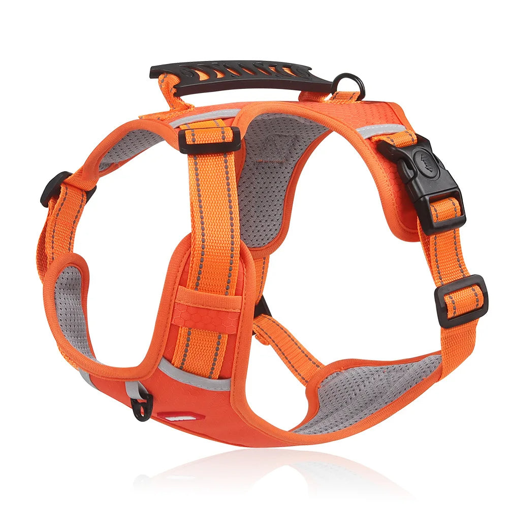 No Pull Dog Harness in Breathable Oxford with Safety Buckle | Reflective Strips and Grab Handle | Sizes XS to XL