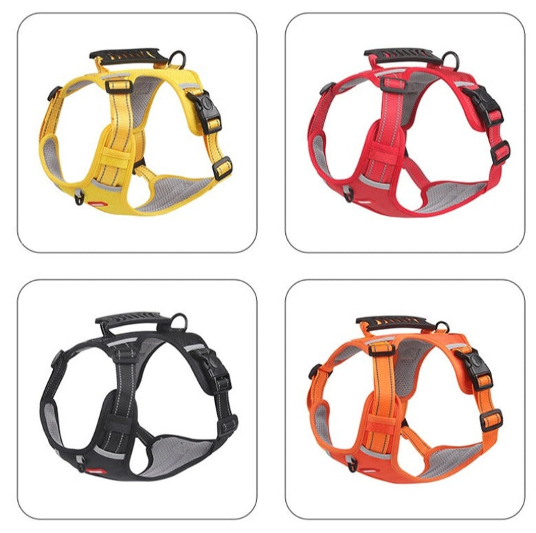 No Pull Dog Harness in Breathable Oxford with Safety Buckle | Reflective Strips and Grab Handle | Sizes XS to XL