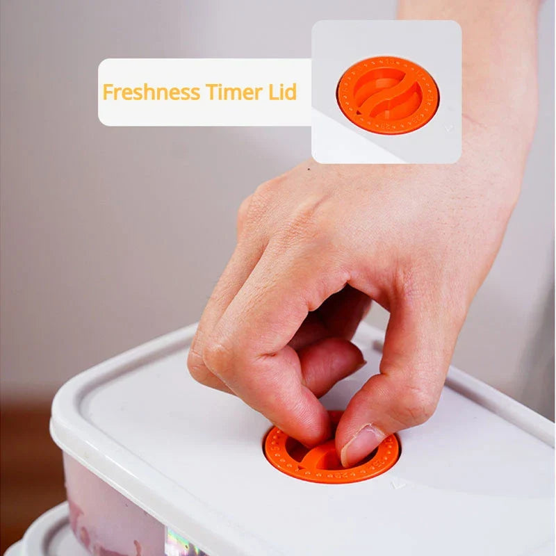 Airtight Storage Containers for Food with Freshness Timer Lids | Microwave and Freezer Safe BPA-Free Plastic | Sizes S to L