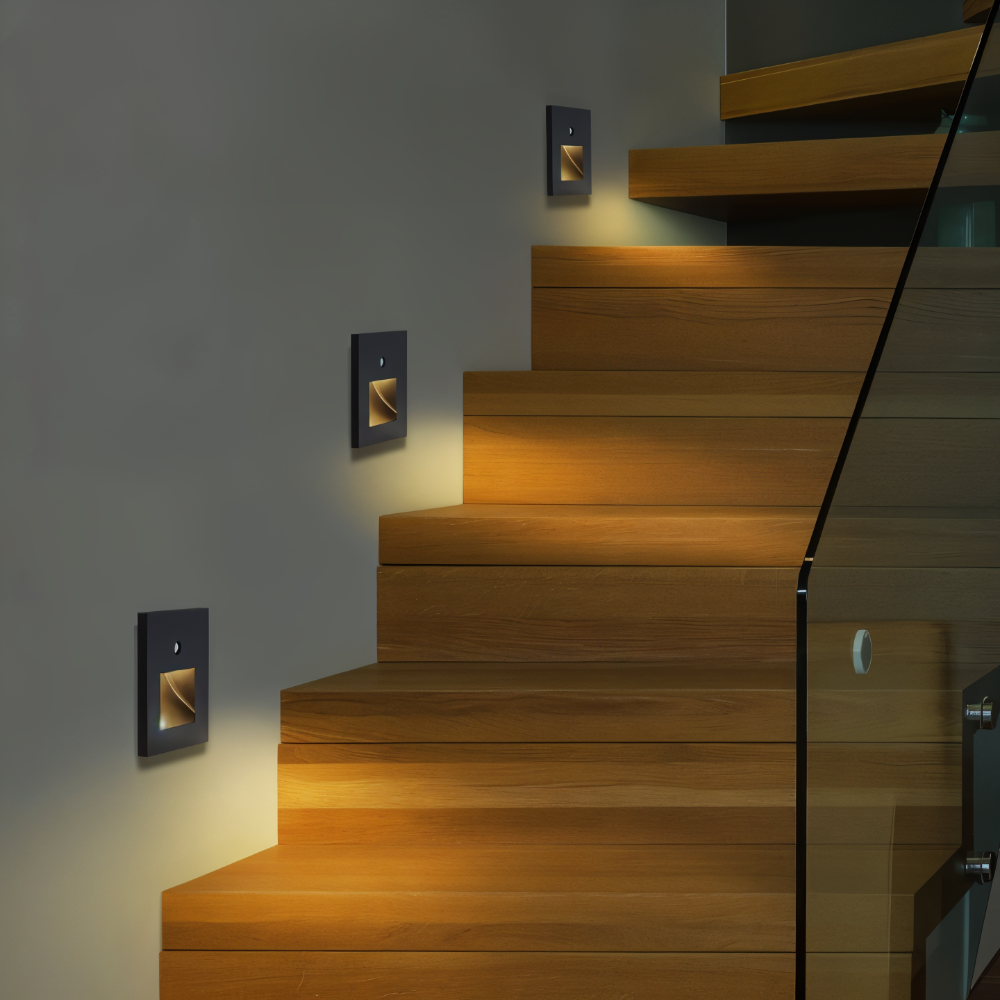 LED Motion Sensor Stair Light | Automatic Hands-Free Lighting | Compact Design for Stairs and Hallways