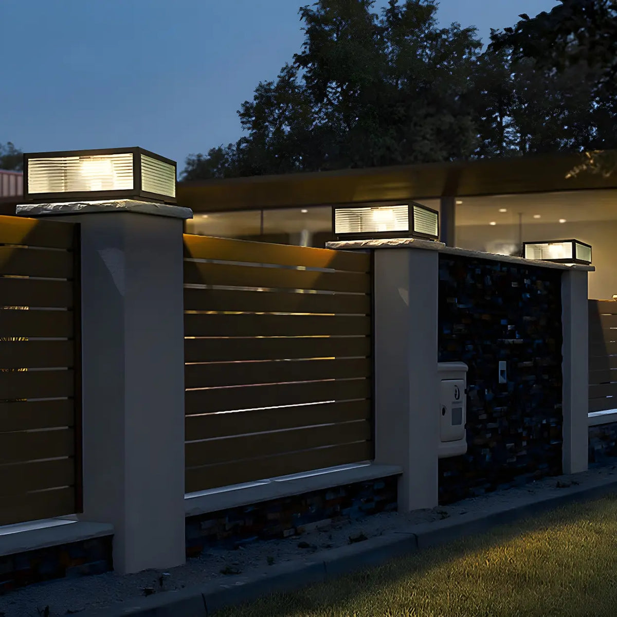 Rectangular Solar Post Light Outdoor