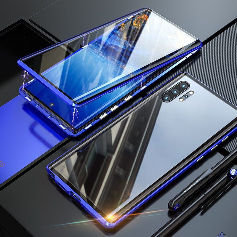 Magnetic Phone Case for Samsung Galaxy and Note Models | Double-Sided Tempered Glass with Metal Bumper Frame