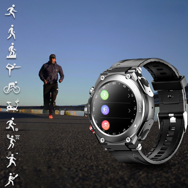 Smart Watch with Wireless Earbuds Docked in the Strap | Bluetooth Calling and Room for 100 Songs | 2 Colors