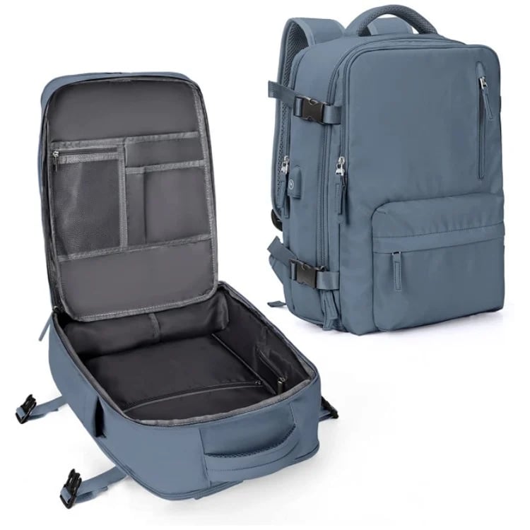 35L Travel Backpack for Women | Water Repellent Nylon with Shoe Pocket and Laptop Sleeve | Carry On Size