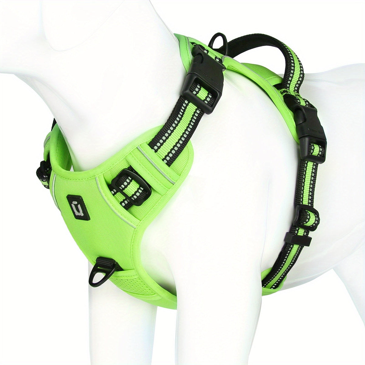 Reflective Dog Harness with Padded Chest Plate and Top Handle | Fully Adjustable Nylon Vest | Sizes S to XL