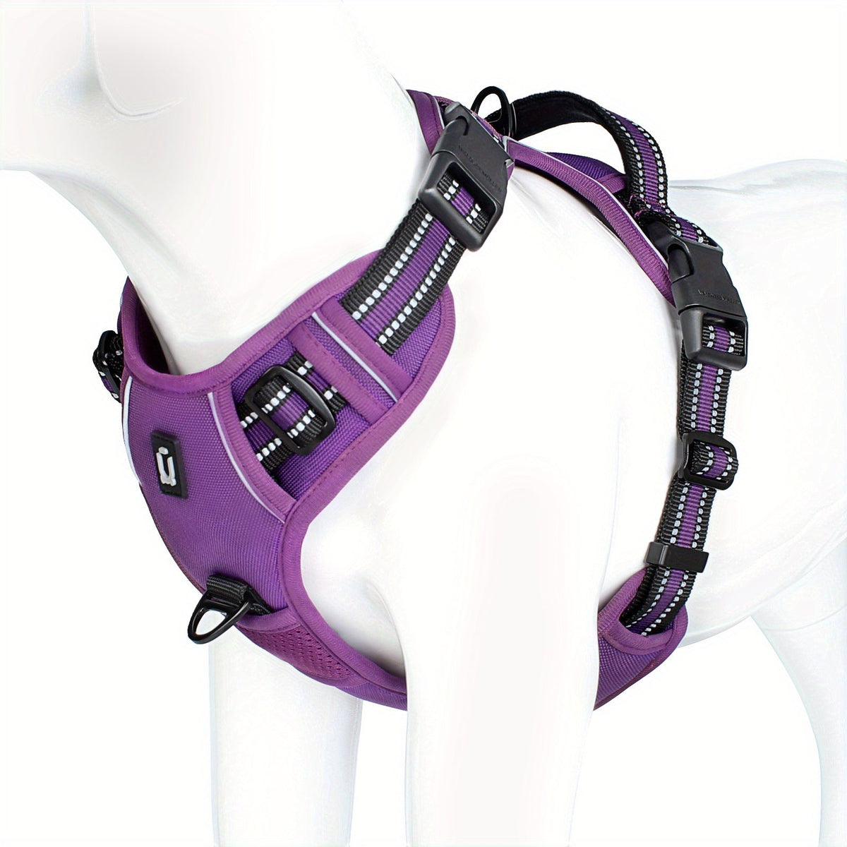 Reflective Dog Harness with Padded Chest Plate and Top Handle | Fully Adjustable Nylon Vest | Sizes S to XL